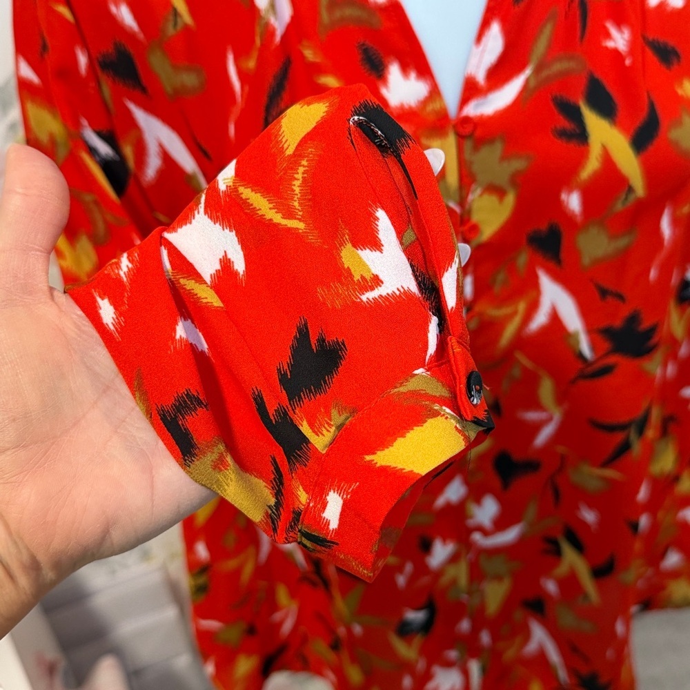 Rachel Zoe Red Multicolor Floral Blouse - Picture 6 of 6